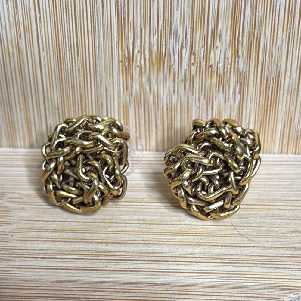 Ralph Lauren Signature Collection Elegant Gold Knot Earrings